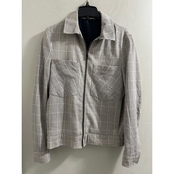 🔴Zara man‎ checkered zip jacket size Small - Picture 1 of 9